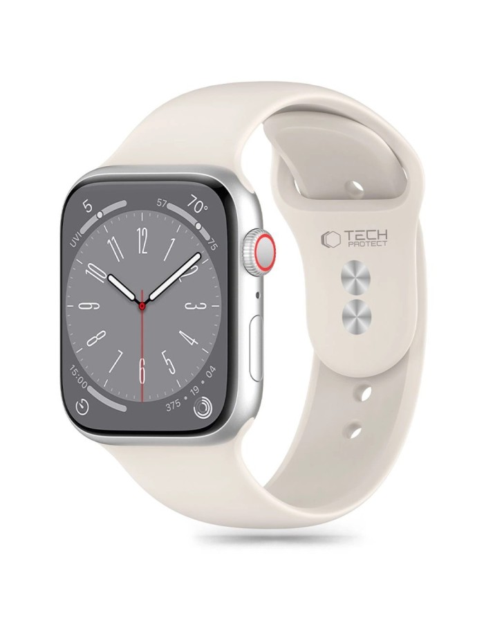 Tech-Protect Silicone Strap for Apple Watch 4 / 5 / 6 / 7 / 8 / 9 / SE (38 / 40 / 41 mm) - Beige