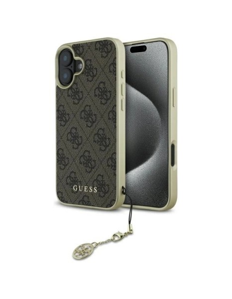 Guess 4G Charms Collection case for iPhone 16 - brown Guess 4G Charms Collection case for iPhone 16 - brown