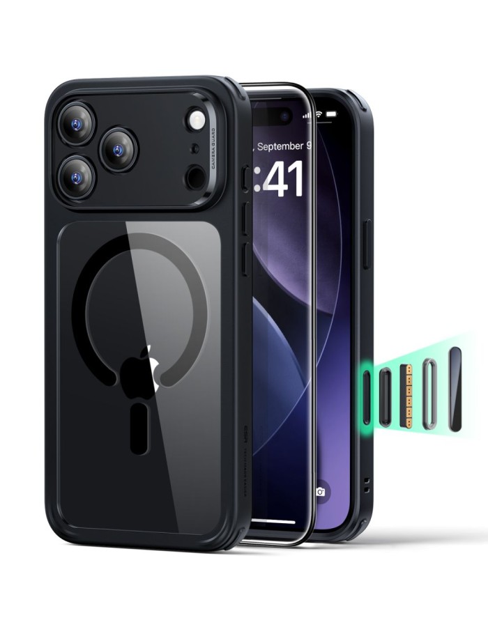 ESR Classic Hybrid MagSafe + Tempered Glass Set for iPhone 17 Pro - Clear Black