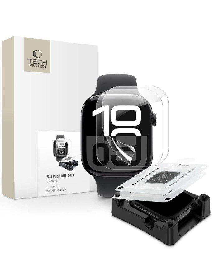 Tech-Protect Supreme Hydrogel Film Set 2-pack for Apple Watch 10 46 mm - transparent Tech-Protect Supreme Hydrogel Film Set 2-pack for Apple Watch 10 46 mm - transparent