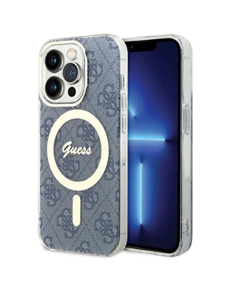 Guess IML 4G MagSafe case for iPhone 15 Pro - blue Guess IML 4G MagSafe case for iPhone 15 Pro - blue