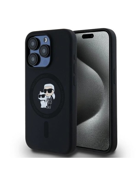 Karl Lagerfeld Silicone Karl&amp;amp;Choupette MagSafe case for iPhone 15 Pro - black