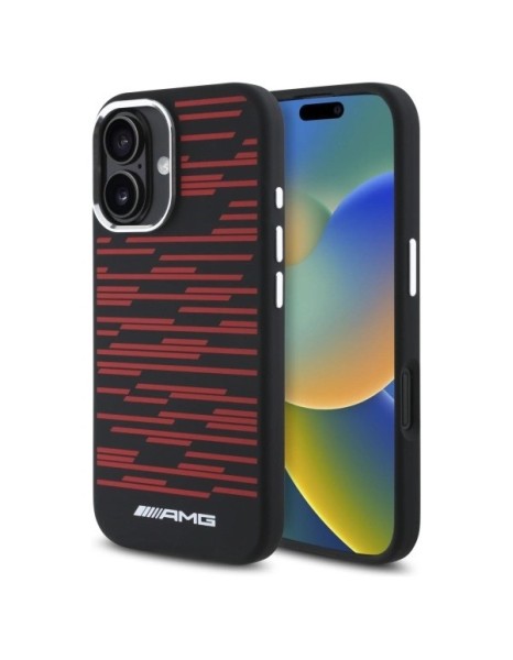 AMG Silicone Graphics MagSafe case for iPhone 16 - black AMG Silicone Graphics MagSafe case for iPhone 16 - black