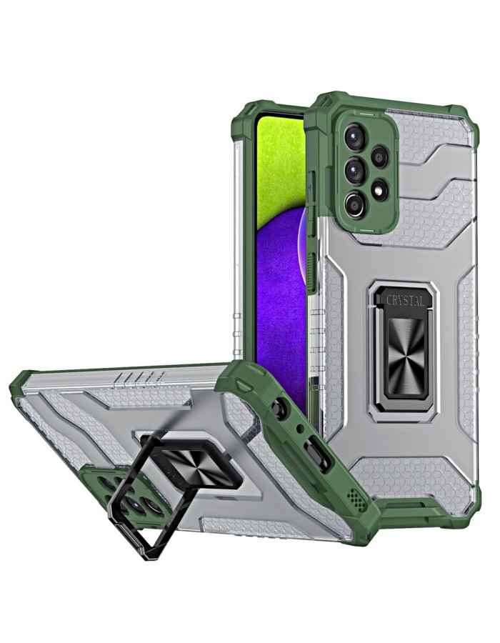 Crystal Ring Case Kickstand Tough Rugged Cover for Samsung Galaxy A72 4G green Crystal Ring Case Kickstand Tough Rugged Cover for Samsung Galaxy A72 4G green