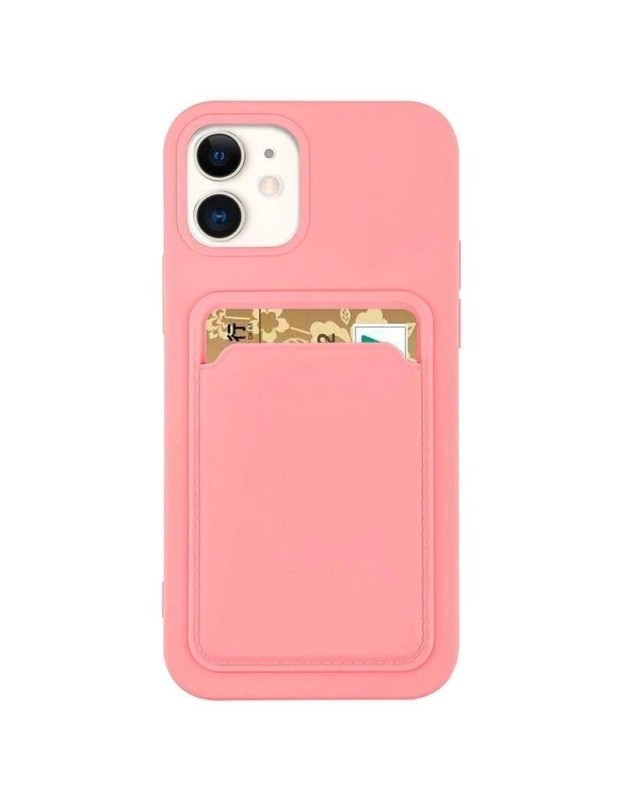 Card Case Silicone Wallet Wallet with Card Slot Documents for Samsung Galaxy A42 5G pink