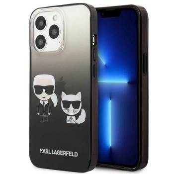 Karl Lagerfeld Gradient Ikonik Karl&amp;amp;Choupette Case for iPhone 13 Pro / iPhone 13 - Black