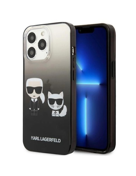 Karl Lagerfeld Gradient Ikonik Karl&amp;amp;Choupette Case for iPhone 13 Pro / iPhone 13 - Black