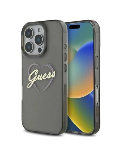 Guess IML Heart Case for iPhone 16 Pro Max - Black Guess IML Heart Case for iPhone 16 Pro Max - Black