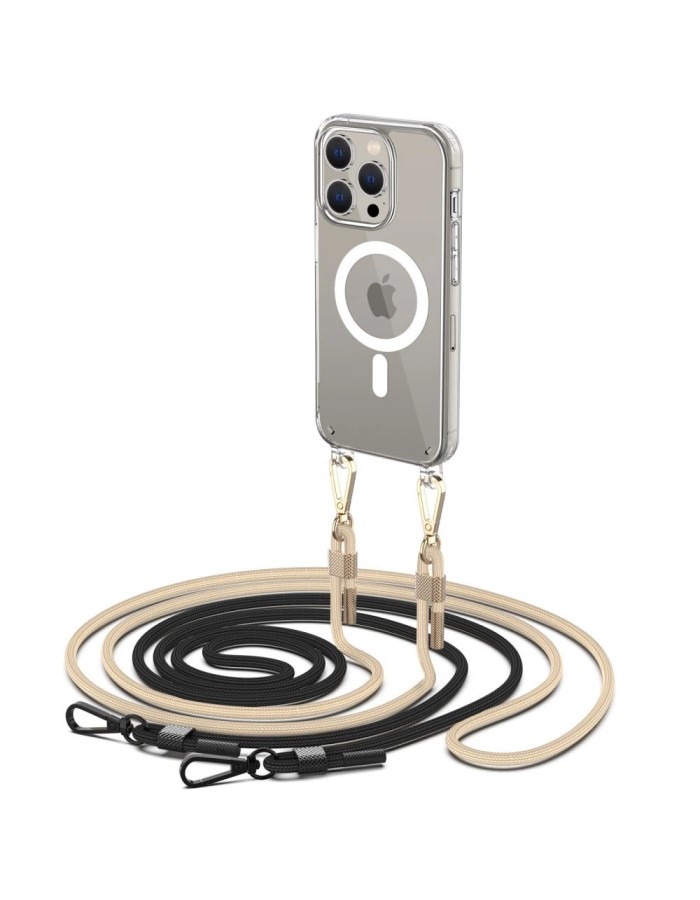 Tech-Protect FlexAir Chain Case with MagSafe for iPhone 15 Pro - Black/Beige