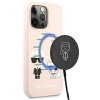 Karl Lagerfeld Silicone Ikonik Karl&amp;amp;Choupette MagSafe Case for iPhone 13 Pro / iPhone 13 - Light Pink