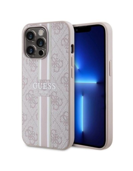 Guess GUHMP13LP4RPSP iPhone 13 Pro / 13 6.1" pink/pink hardcase 4G Printed Stripes MagSafe