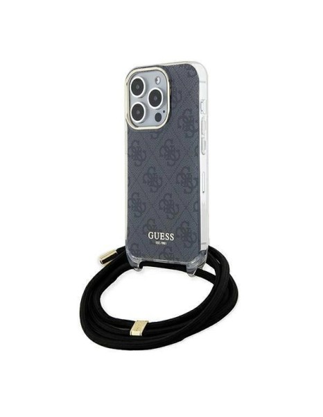 Guess Crossbody Cord 4G Print case for iPhone 15 Pro - black Guess Crossbody Cord 4G Print case for iPhone 15 Pro - black