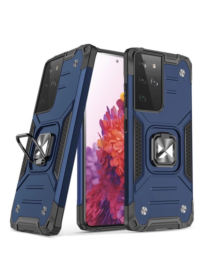 Wozinsky Ring Armor tough hybrid case cover + magnetic holder for Samsung Galaxy S22 Ultra blue Wozinsky Ring Armor tough hybrid case cover + magnetic holder for Samsung Galaxy S22 Ultra blue