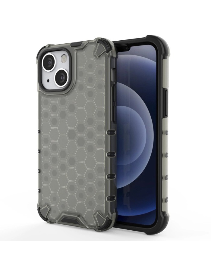 Honeycomb Case armor cover with TPU Bumper for iPhone 13 mini black
