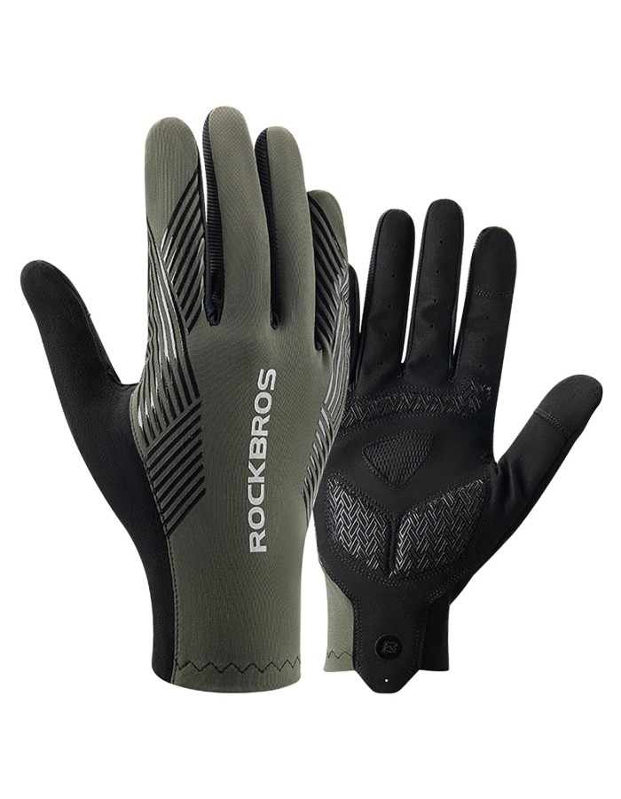 Rockbros cycling gloves spring/summer/autumn, full, size: XXL - green Rockbros cycling gloves spring/summer/autumn, full, size: XXL - green