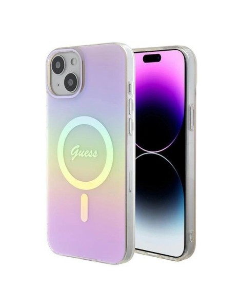 Guess GUHMP15MHITSP iPhone 15 Plus 6.7" pink/pink hardcase IML Iridescent MagSafe