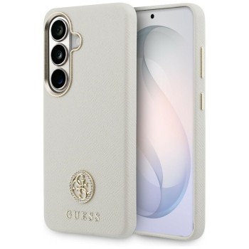 Guess Rhinestone Round Logo MagSafe Case for Samsung Galaxy S26 - Beige