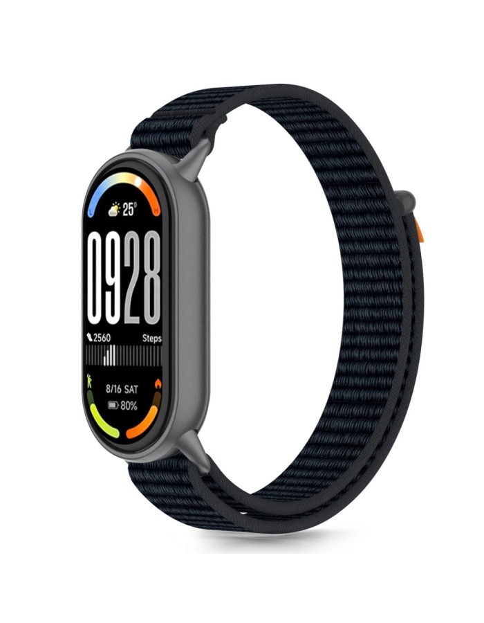 Tech-Protect Nylon Pro Strap for Xiaomi Smart Band 8/9/10/NFC - Black and Orange Tech-Protect Nylon Pro Strap for Xiaomi Smart Band 8/9/10/NFC - Black and Orange