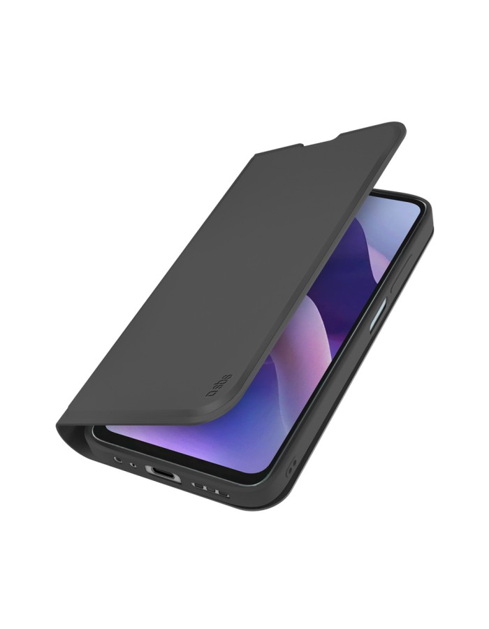 SBS Wallet Smooth Case for Motorola Moto G56 with Flip Cover - Black