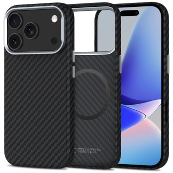 Tech-Protect Ion Carbon MagSafe Case for iPhone 17 Pro Max - Gray/Black Tech-Protect Ion Carbon MagSafe Case for iPhone 17 Pro Max - Gray/Black