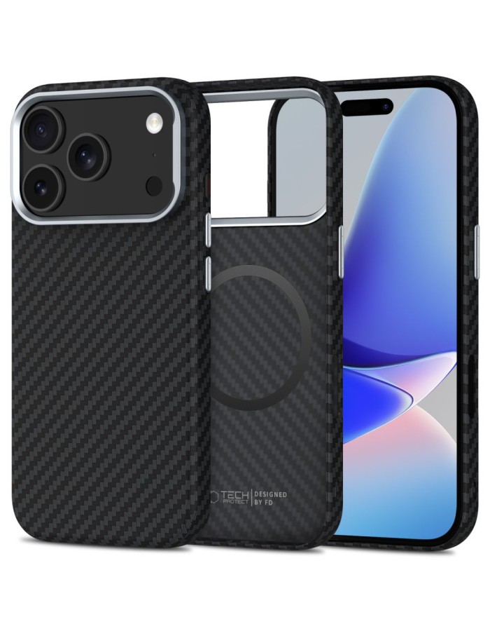 Tech-Protect Ion Carbon MagSafe Case for iPhone 17 Pro Max - Gray/Black Tech-Protect Ion Carbon MagSafe Case for iPhone 17 Pro Max - Gray/Black