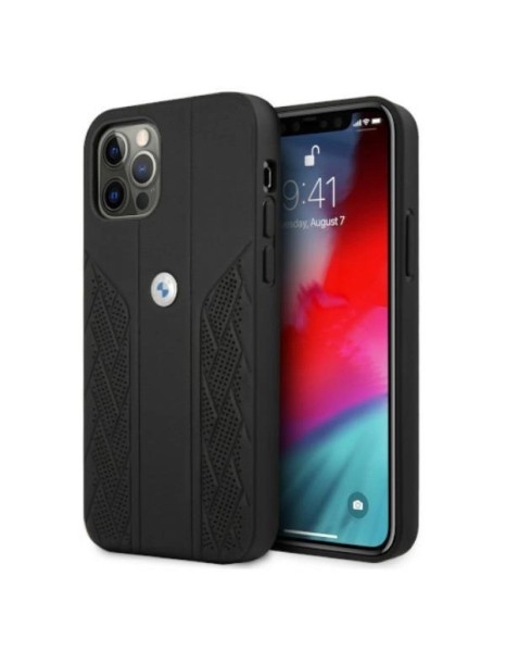 BMW Leather Curve Perforate Case for iPhone 12 / iPhone 12 Pro - Black