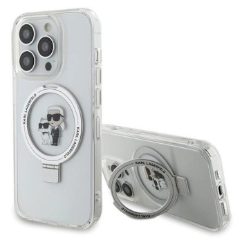 Karl Lagerfeld Ring Stand Karl&amp;Choupette MagSafe case for iPhone 13 Pro / 13 - white