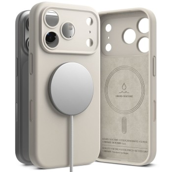 Ringke Silicone Magnetic MagSafe Case for iPhone 17 Pro - Beige
