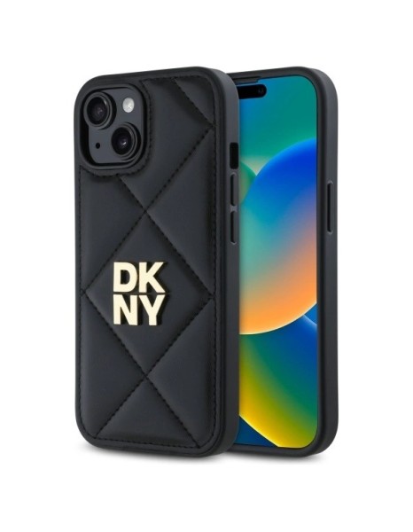 DKNY Quilted Stack Logo iPhone 15 Case - Black DKNY Quilted Stack Logo iPhone 15 Case - Black
