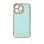 Lighting Color Case for iPhone 12 Pro Max, gel cover with a gold frame, mint