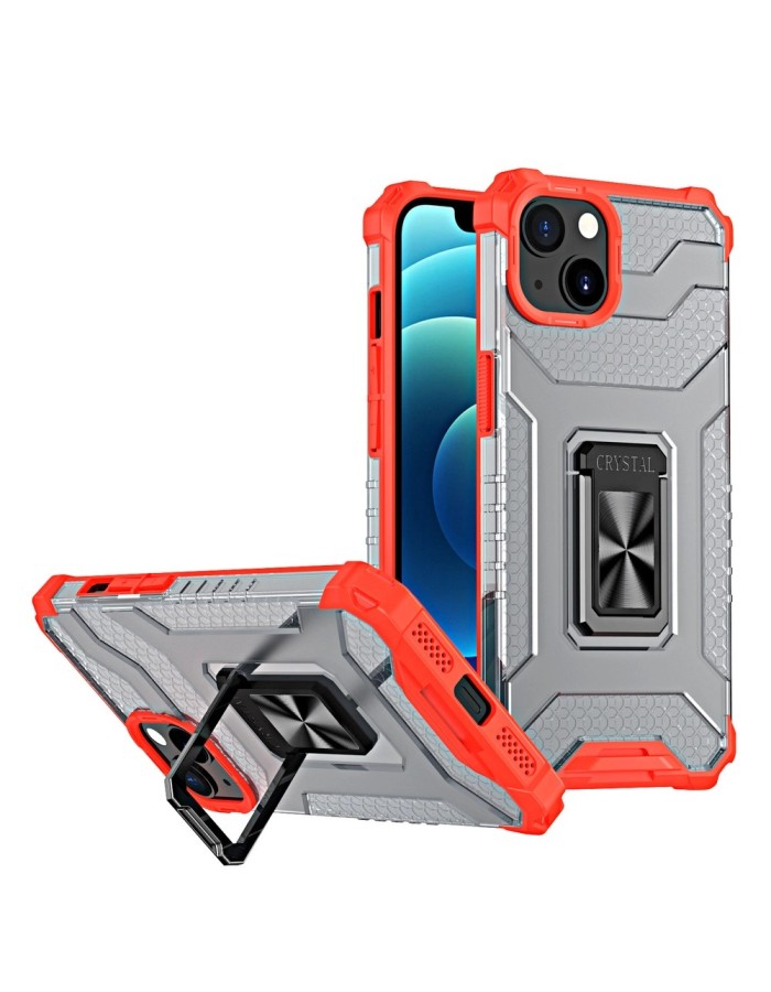 Crystal Ring Case Kickstand Tough Rugged Cover for iPhone 13 red Crystal Ring Case Kickstand Tough Rugged Cover for iPhone 13 red