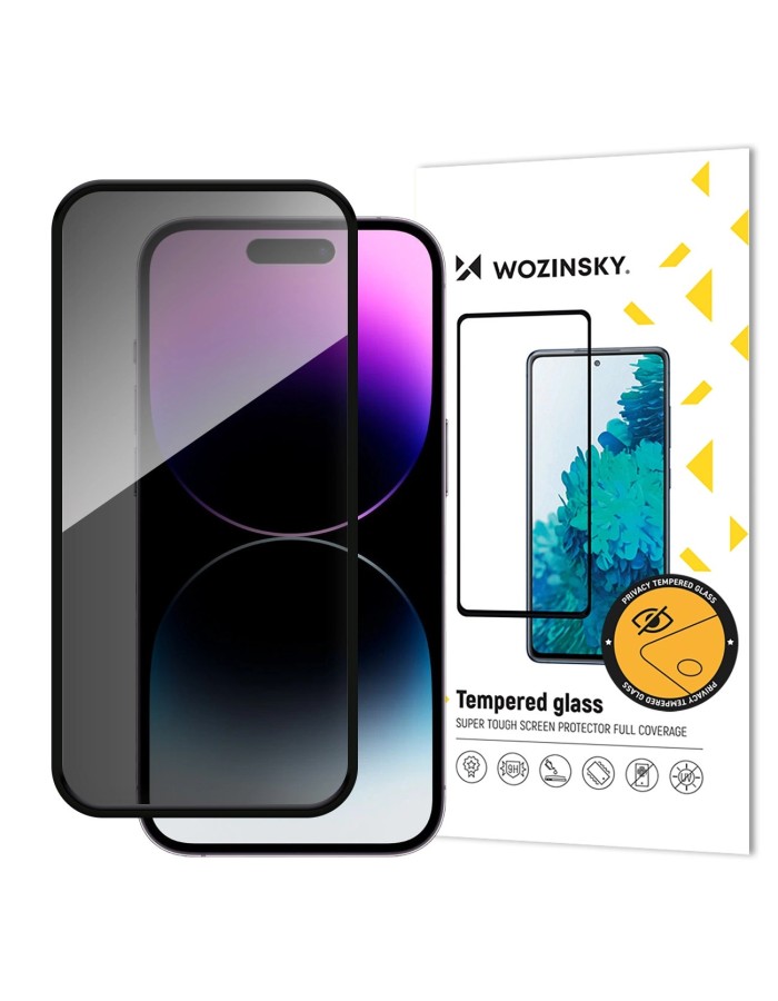 Wozinsky Privacy Glass tempered glass with anti-spy filter for iPhone 16 Pro Max