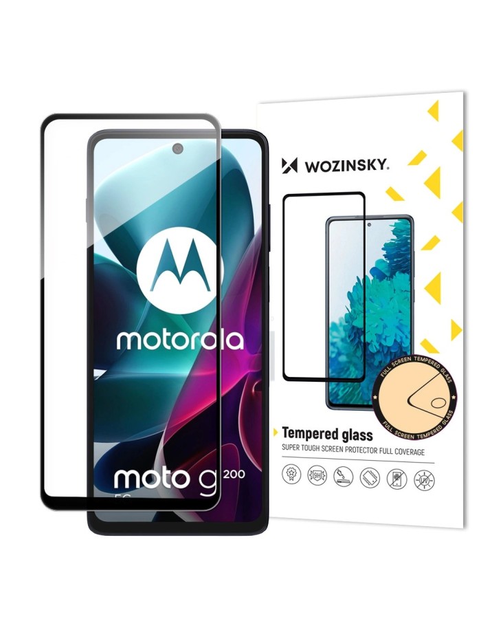 Wozinsky Full Glue Tempered Glass Motorola Moto G200 5G 9H Full Screen Tempered Glass with Black Frame Wozinsky Full Glue Tempered Glass Motorola Moto G200 5G 9H Full Screen Tempered Glass with Black Frame