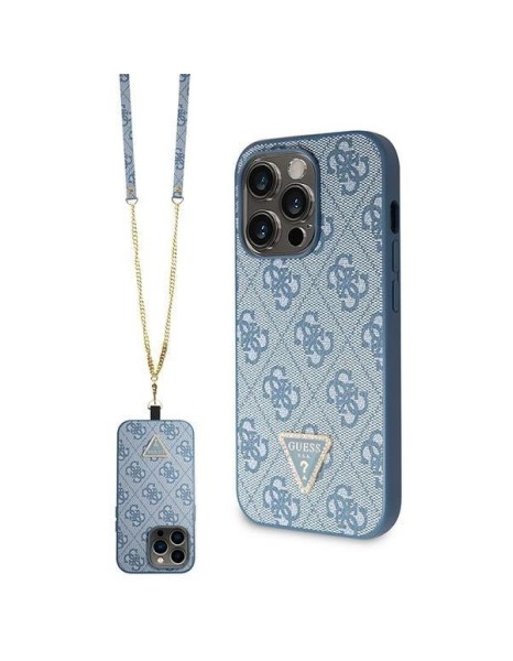 Guess GUHCP14LP4TDSCPB iPhone 14 Pro 6.1" blue/blue hardcase Crossbody 4G Metal Logo Guess GUHCP14LP4TDSCPB iPhone 14 Pro 6.1" blue/blue hardcase Crossbody 4G Metal Logo