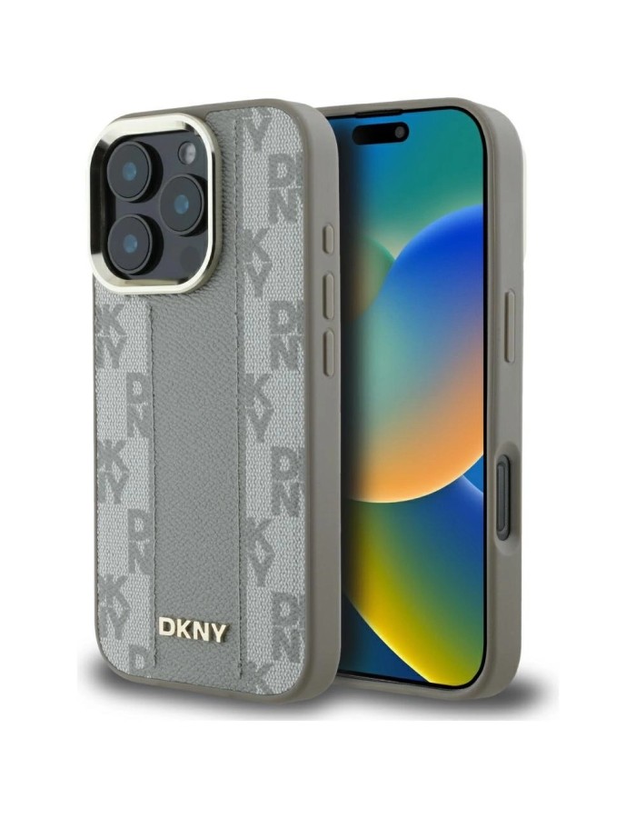 DKNY Checkered Pattern Magsafe iPhone 16 Pro Max Case - Beige DKNY Checkered Pattern Magsafe iPhone 16 Pro Max Case - Beige