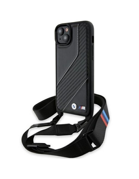 BMW M Edition Carbon Stripe &amp;amp; Strap case for iPhone 15 / 14 / 13 - black