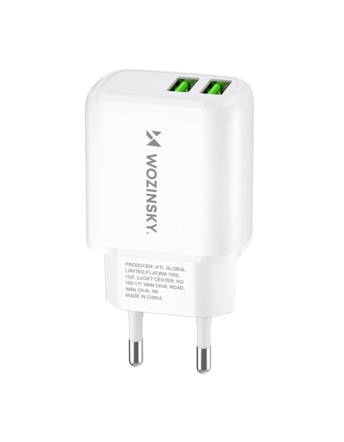 Wozinsky CUWCW 2.4A 2 x USB-A Wall Charger - White Wozinsky CUWCW 2.4A 2 x USB-A Wall Charger - White