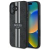 Guess 4G Printed Stripes MagSafe case for iPhone 16 - black Guess 4G Printed Stripes MagSafe case for iPhone 16 - black