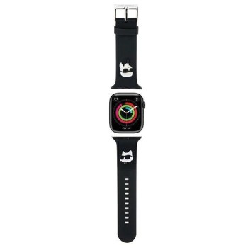 Karl Lagerfeld 3D Rubber Karl&amp;Choupette Heads strap for Apple Watch 42/44/45/49mm - black