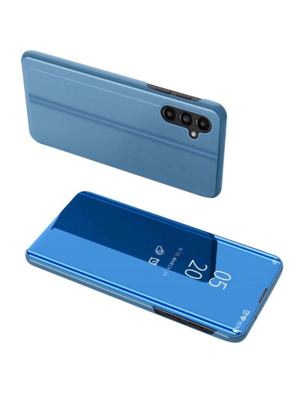Clear View Case cover for Samsung Galaxy A14 flip cover blue
