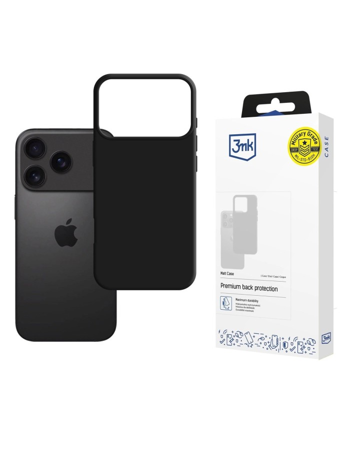 3mk Matt Case for Apple iPhone 17 Pro Max - Matte Black