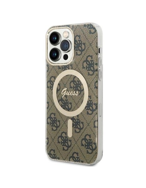 Guess IML 4G MagSafe Case for iPhone 15 Pro Max - Brown