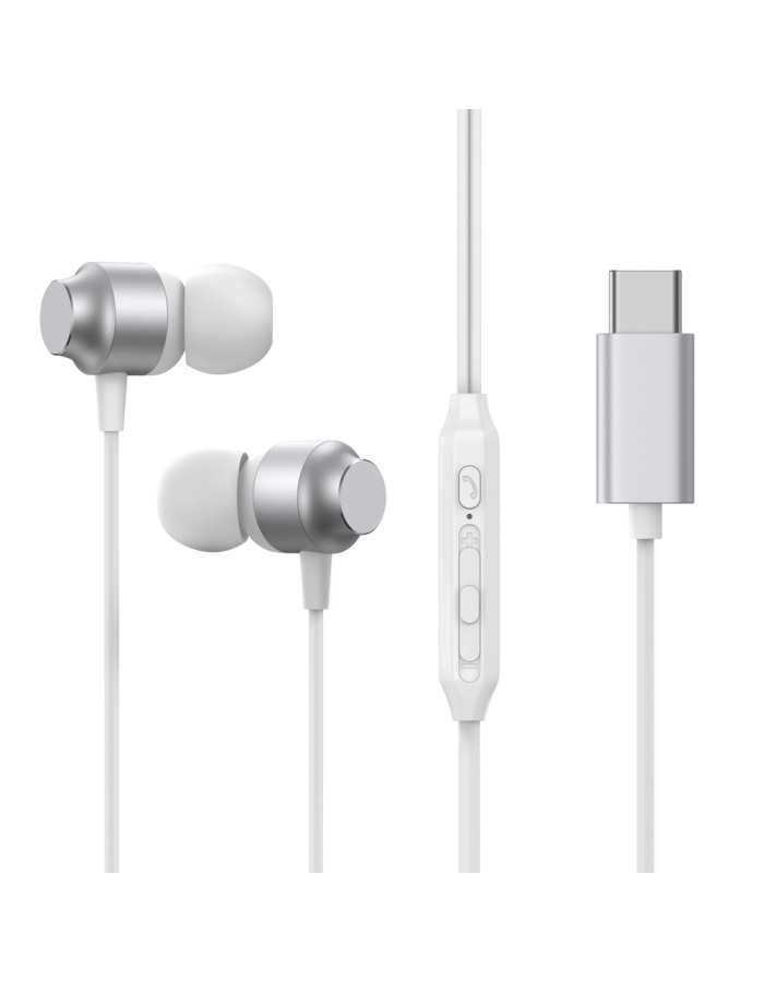 Joyroom JR-EC06 USB-C in-ear headphones - silver