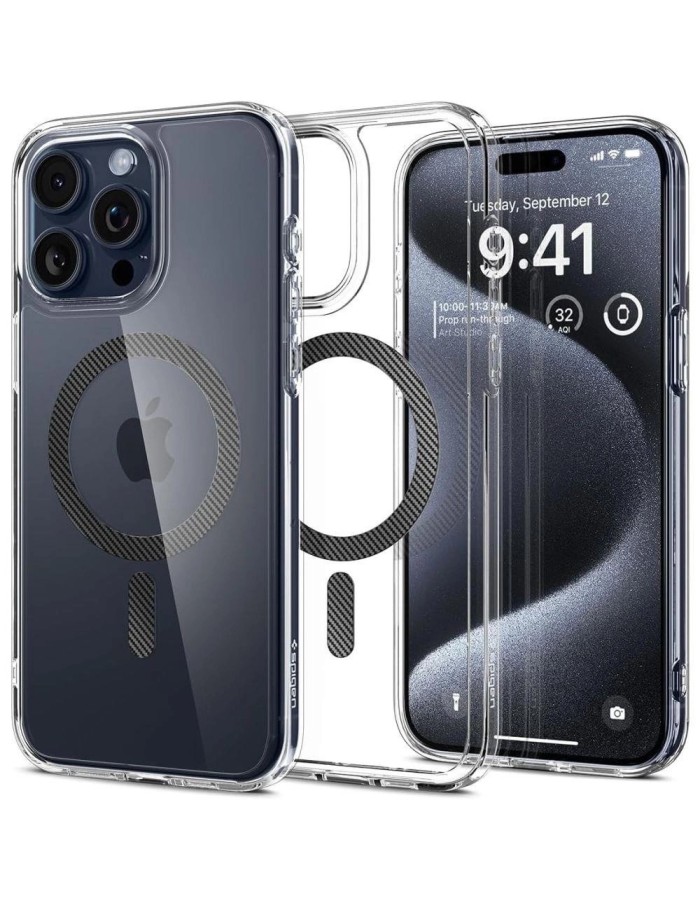 Spigen Ultra Hybrid Mag Case with MagSafe for iPhone 15 Pro - Gray