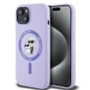 Karl Lagerfeld Silicone Karl&amp;amp;Choupette Heads Ring MagSafe iPhone 15 Case - Purple