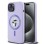 Karl Lagerfeld Silicone Karl&amp;amp;Choupette Heads Ring MagSafe iPhone 15 Case - Purple