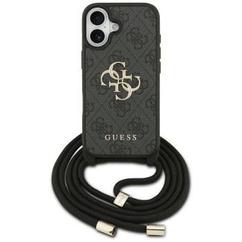 Guess 4G Big Logo Cord Stap Crossbody Case for iPhone 17 - Black Guess 4G Big Logo Cord Stap Crossbody Case for iPhone 17 - Black