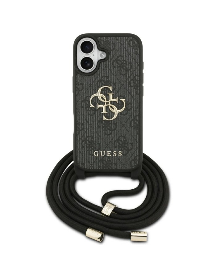 Guess 4G Big Logo Cord Stap Crossbody Case for iPhone 17 - Black Guess 4G Big Logo Cord Stap Crossbody Case for iPhone 17 - Black
