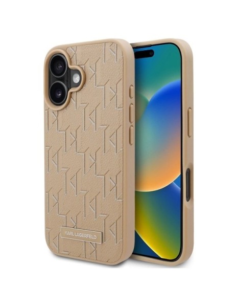Karl Lagerfeld Hot Stamp Magsafe iPhone 16 Case - Beige