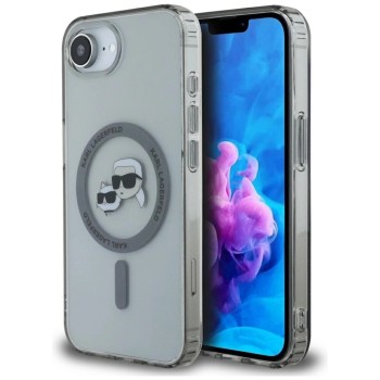 Karl Lagerfeld IML Metal Karl &amp;amp; Choupette Heads MagSafe iPhone 16e Case - Black